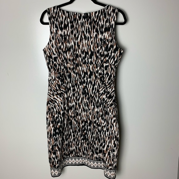 London Times animal print leopard fitted dress large 14 - Picture 6 of 7